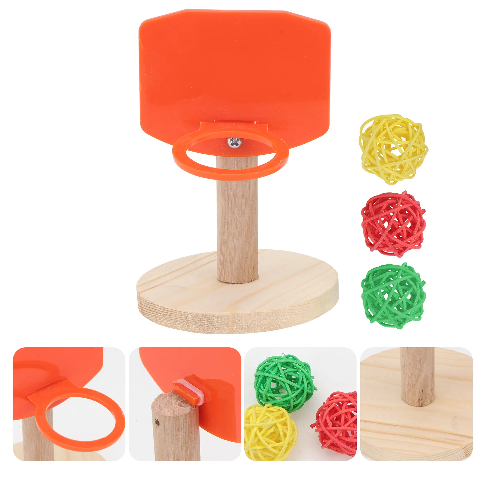 

Bird Shooting Toy Bird Educating Toy Mini Puzzle Accessories Parrot Bell Toy Wooden Bird Training Toys Bird
