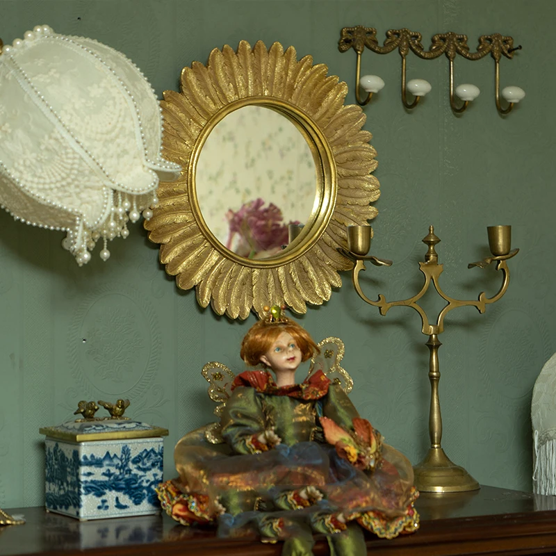 

Настенные зеркала в скандинавском стиле, роскошное круглое зеркало для гостиной, ванной, спальни, украшение для дома, макияж, украшение для спальни