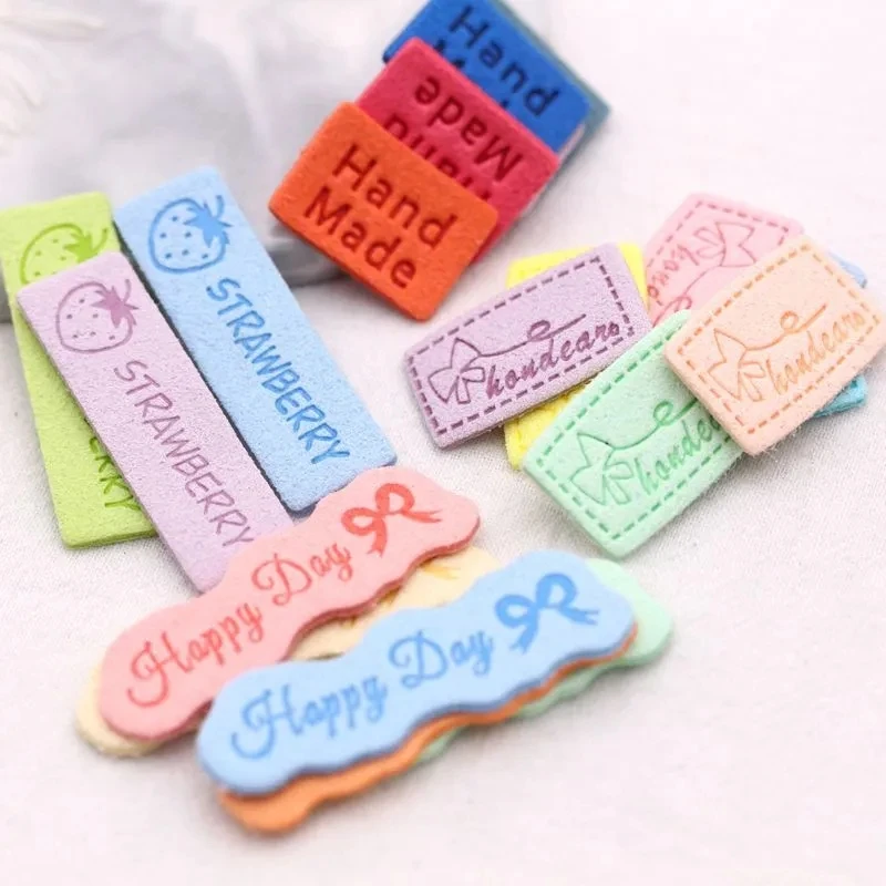 

50Pcs Handmade Tags For Handmade Label Kawaii Sewing Leather Tags For Hats Knitted Decorative Clothes Gifts Bags 2x5CM