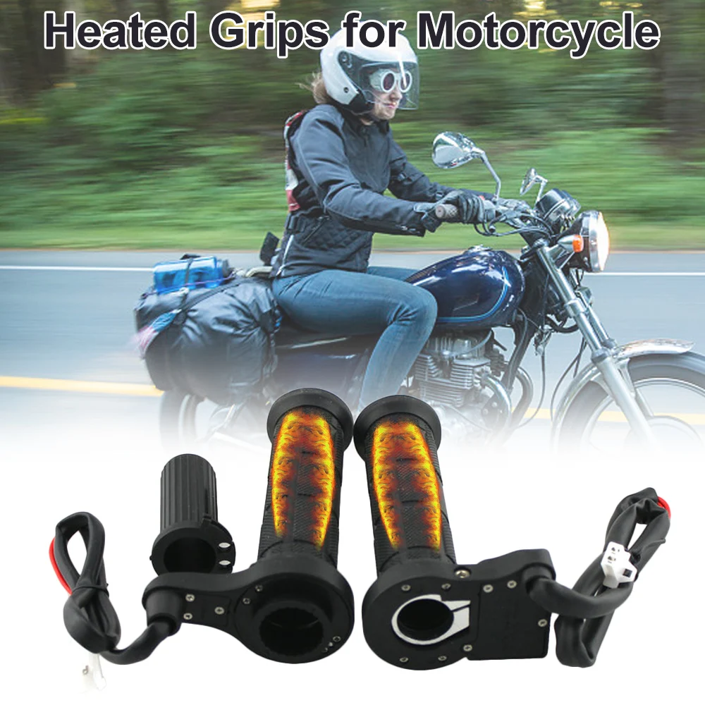 

Motorcycle Electric Heating Handlebar Warmer, Grip Warmer 12V Heated Grips for Motorcycle with Switch Control