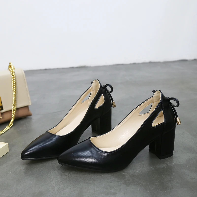 

Женские туфли с острым носком, однотонные универсальные туфли на высоком каблуке, большие размеры, профессиональные, лето 2022