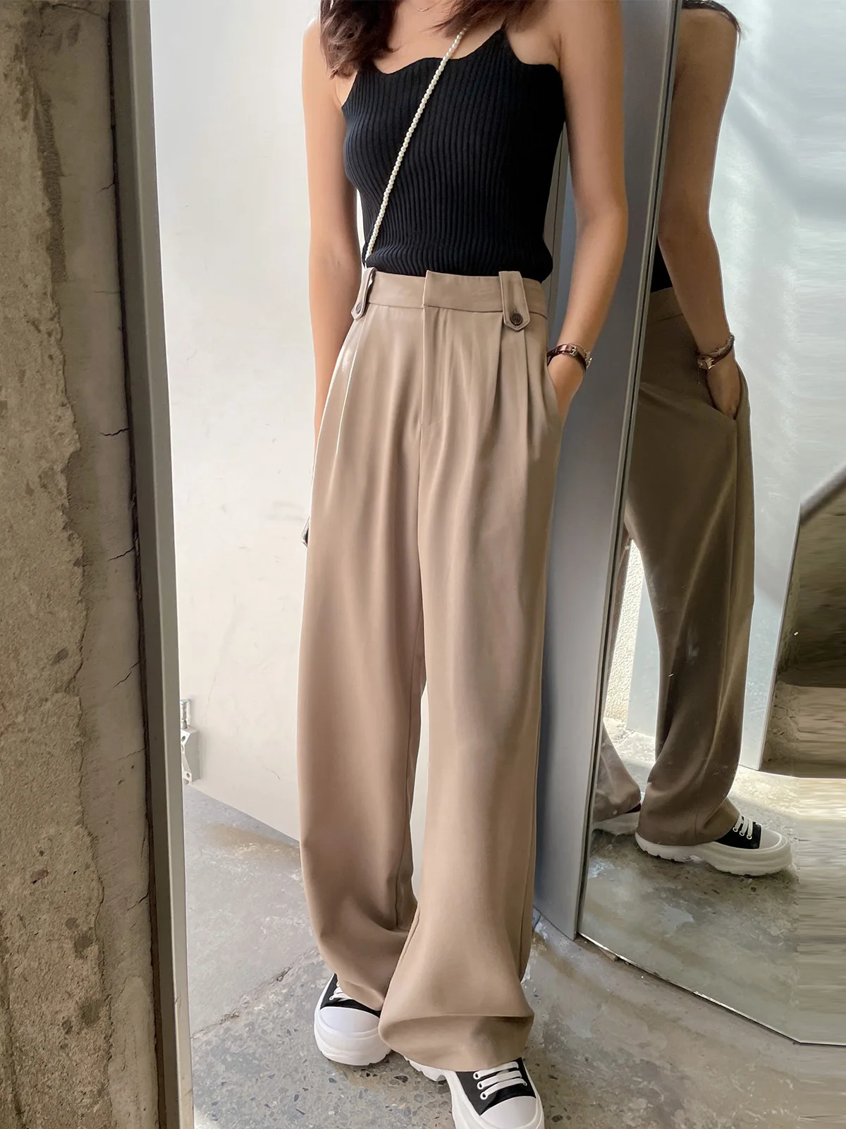 

Корейский дизайн 2023, модные новые облегающие брюки с высокой талией, повседневные облегающие брюки и брюки