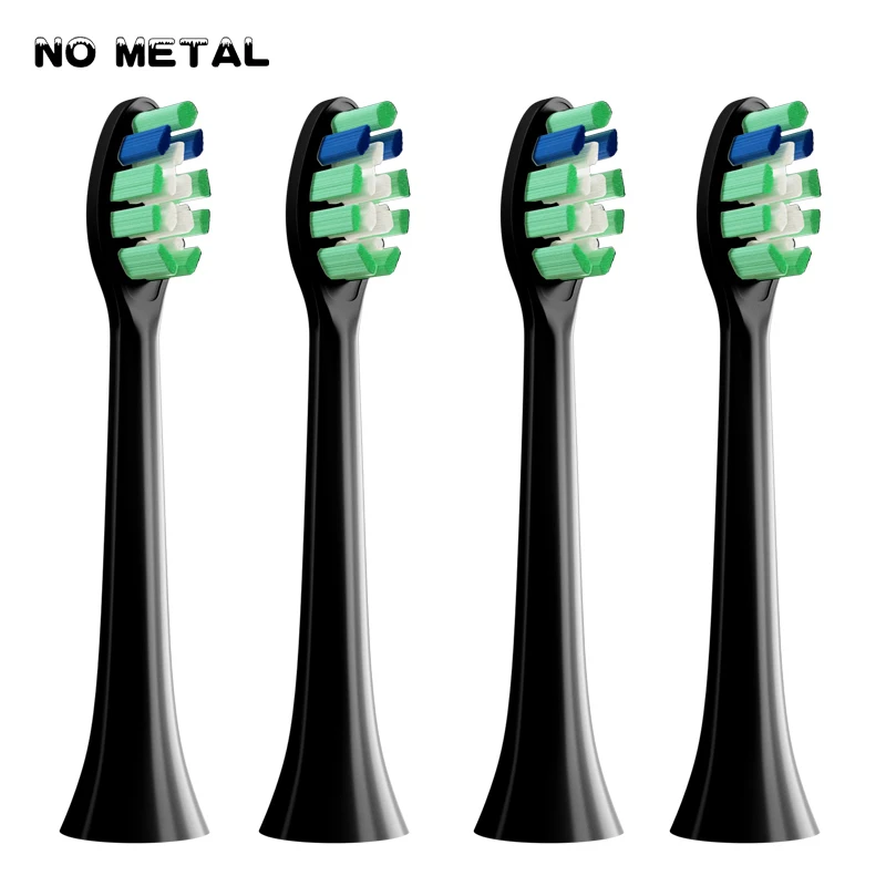 

No Meatl Replace Brush Heads For Philips HX6064 HX6930 HX6730 Healthy Clean Vacuum Soft DuPont Bristle Brush Nozzles Head