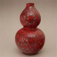 china old porcelain kiln color changing red glazed gourd bottle vase