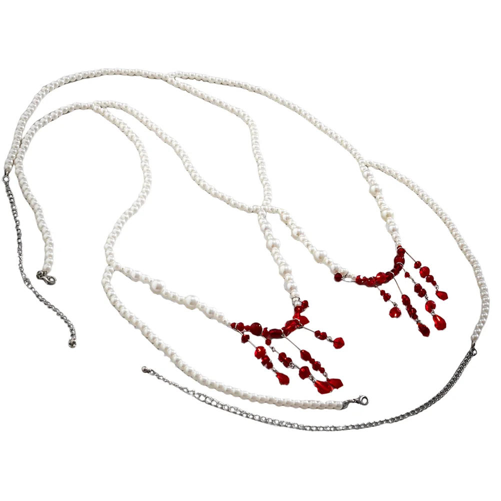 

Женская цепочка для тела, Пляжная искусственная цепочка, искусственная жемчужина, Ювелирное Украшение для Хэллоуина