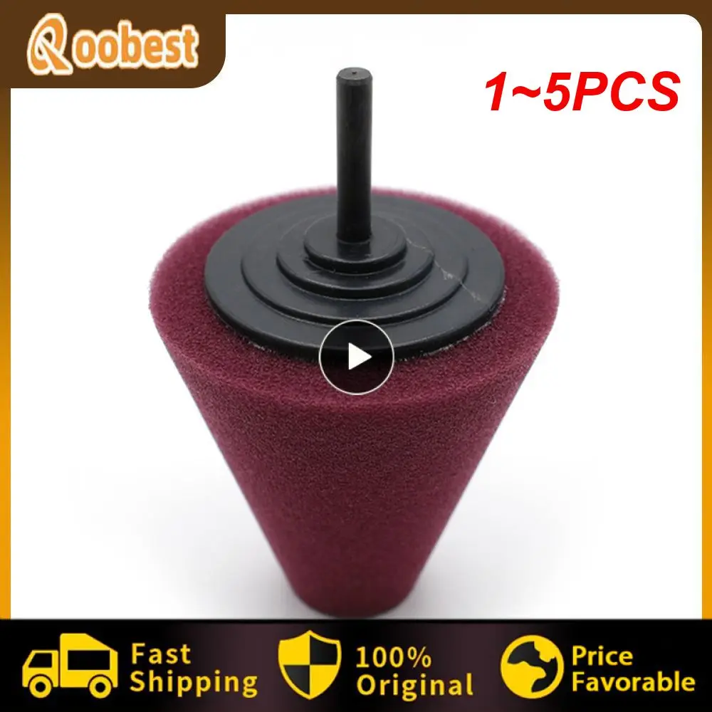 

1~5PCS Auto Wheel Polishing Sponge Used for Electric Drill 3inch/ 4inch Burnishing Ball Polishing Cone Car Hub Buffing Sponge