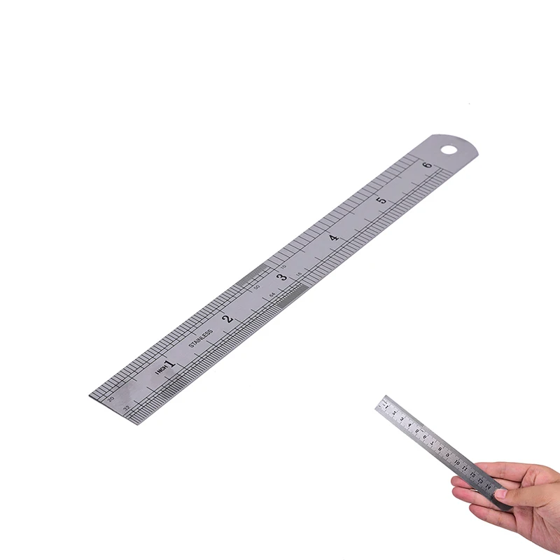 

1PC Metric Rule Precision Double Sided Measuring Tool 15cm Metal Ruler Stainless steel Children's Day gifts
