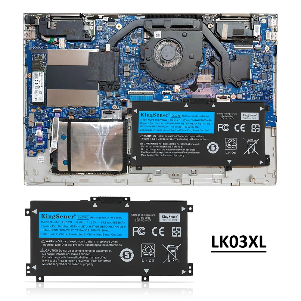 KingSener LK03XL Аккумулятор для ноутбука HP envy 15 x360 15-bp 15-cn TPN-W127 W128 W129 W132 HSTNN-LB7U HSTNN-UB7I HSTNN-IB8M
