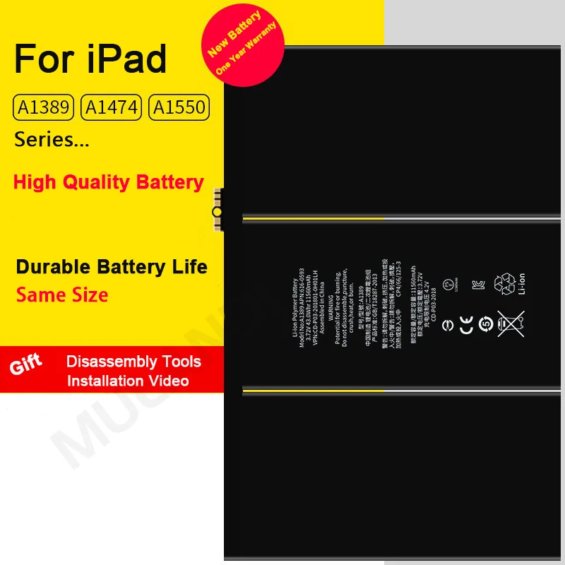 

Аккумулятор для планшета iPad Mini 4 Mini4 A1538 A1546 A1550, 5124 мАч