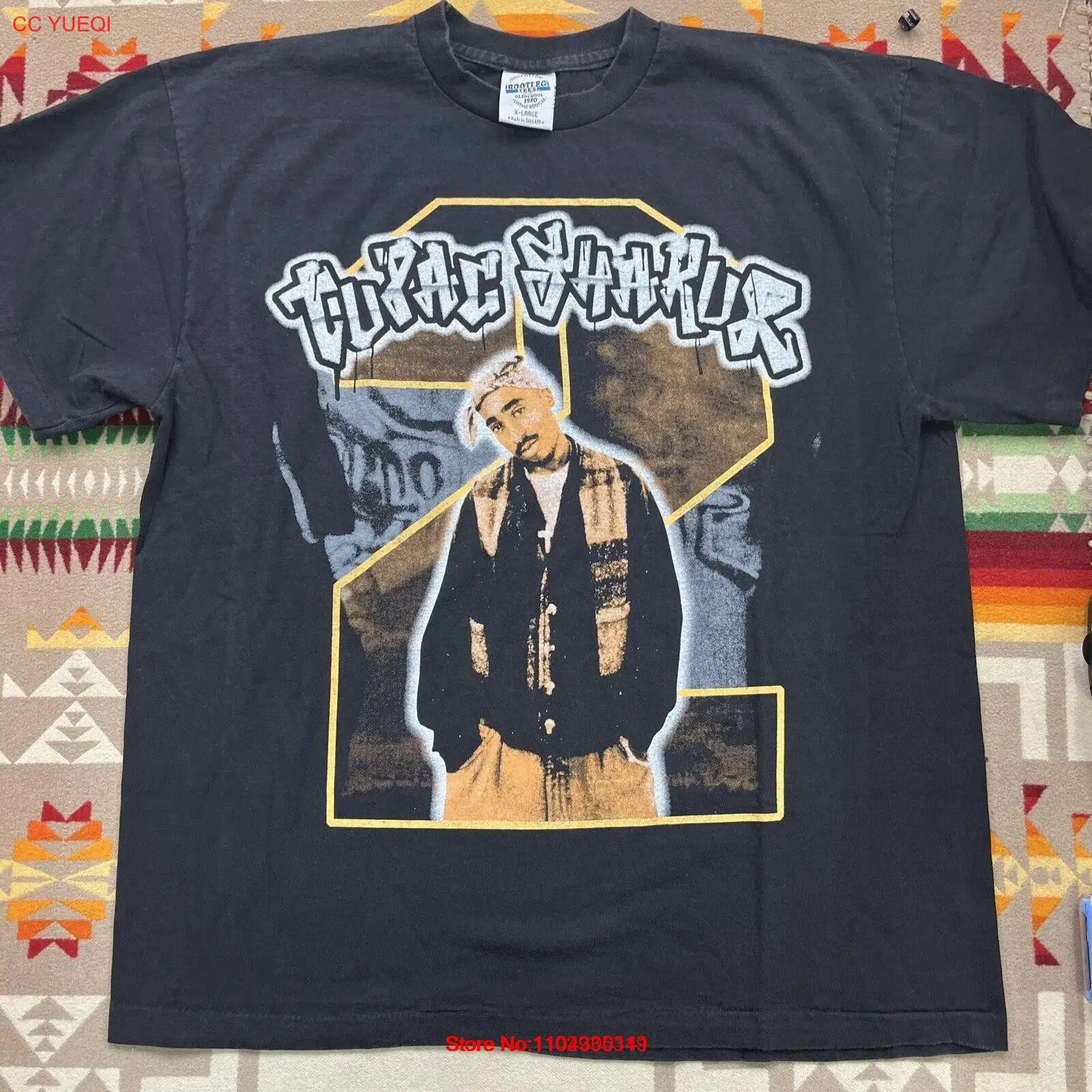 Винтажные футболки Bootleg Rap Tupac Shakur Homies размер XL