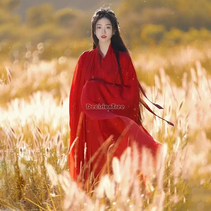 

2023 chinese retro style traditional jin dynasty hanfu crossed collar loose princess fairy women hanfu dress dance costume a763