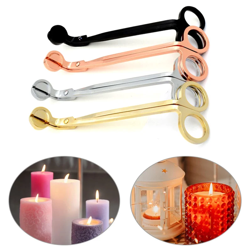 Candle Wick Trimmer Stainless Steel Candle Scissors Trim Wick Cutter Snuffer Round Head Candle Core Shears Handmade Tools