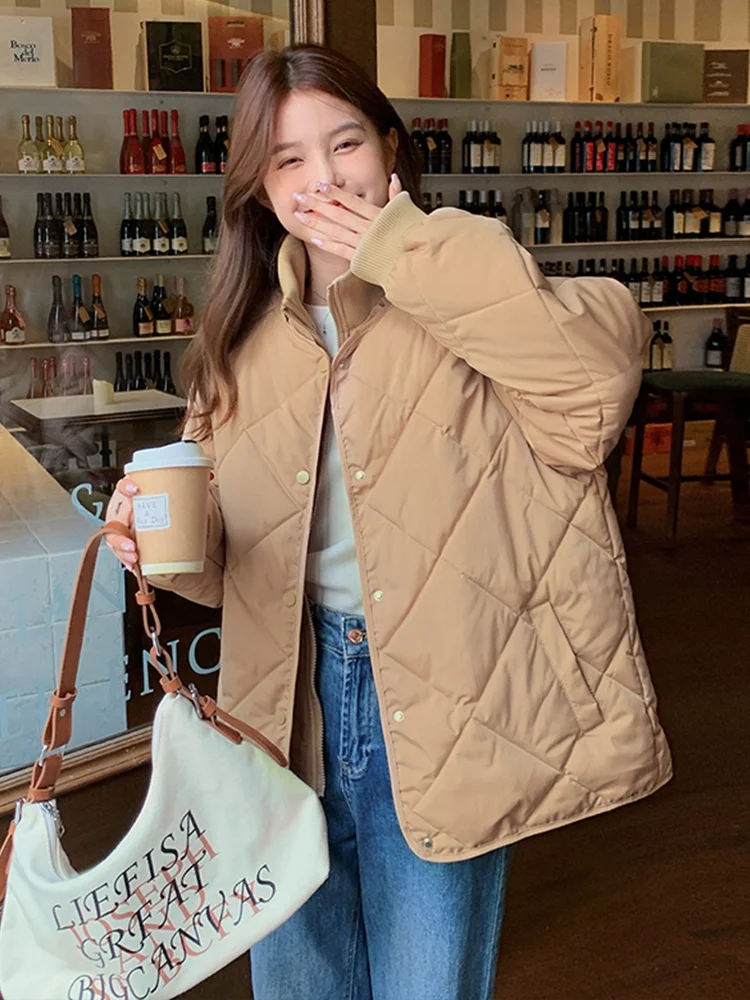 La Chabell белое ромбовидное клетчатое пальто на хлопковой подкладке для женщин