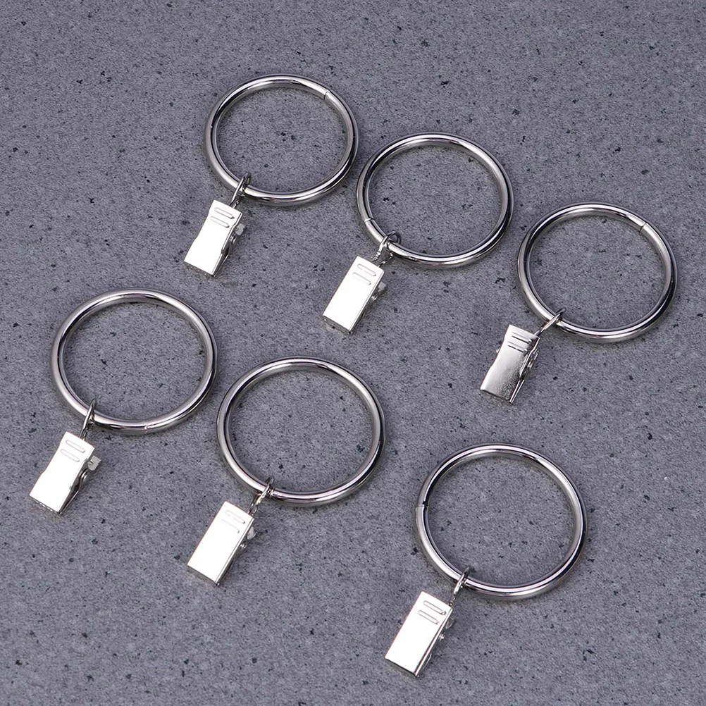 

20Pcs Curtain Rings Clips Metal Decorative Drape Clip Hooks for Bathroom Kitchen