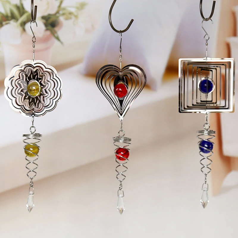 

3D подвесные вращающиеся ветряные колокольчики, колокольчики, декор для окна, стереоскопический ветровой колокольчик, украшение для дома, двора, сада, спальни, украшение