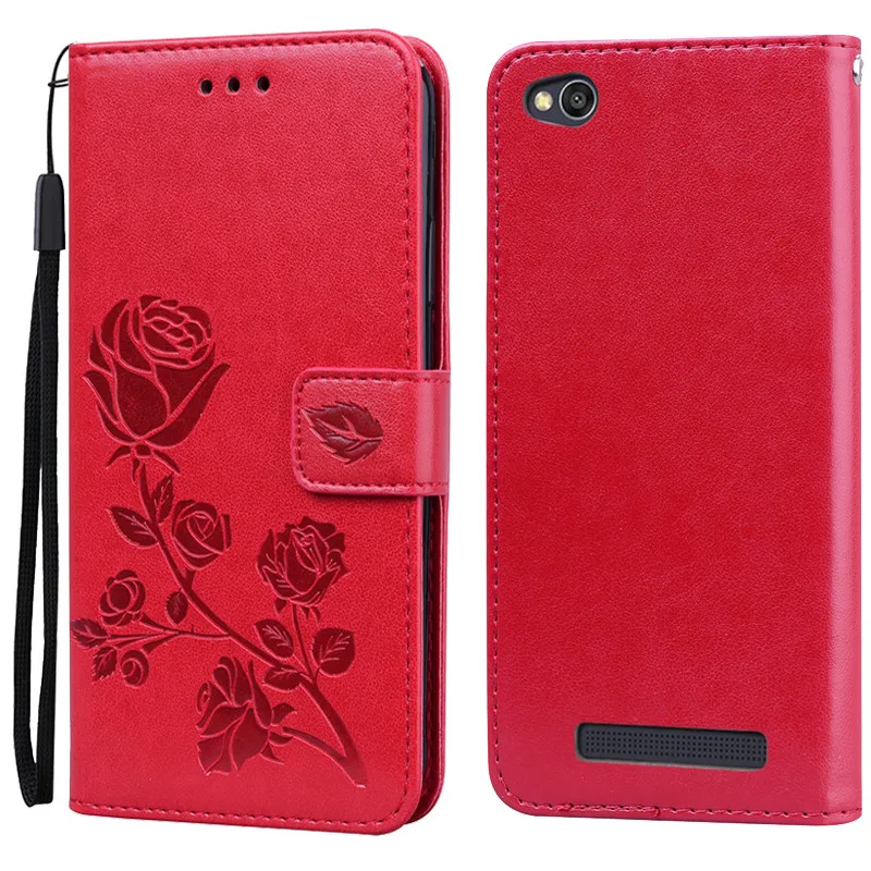 Кожаный чехол для Xiaomi Redmi 4A роскошный розовый чехол-книжка с бумажником 4 a