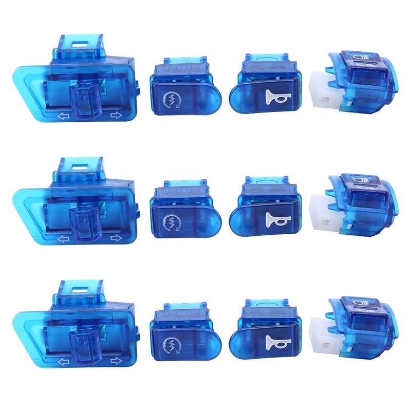 

12X Motorcycle Horn Switch Button Turn Signal Switch Button Start Button For Honda DIO ZX AF27 AF28 AF34 AF35 Blue