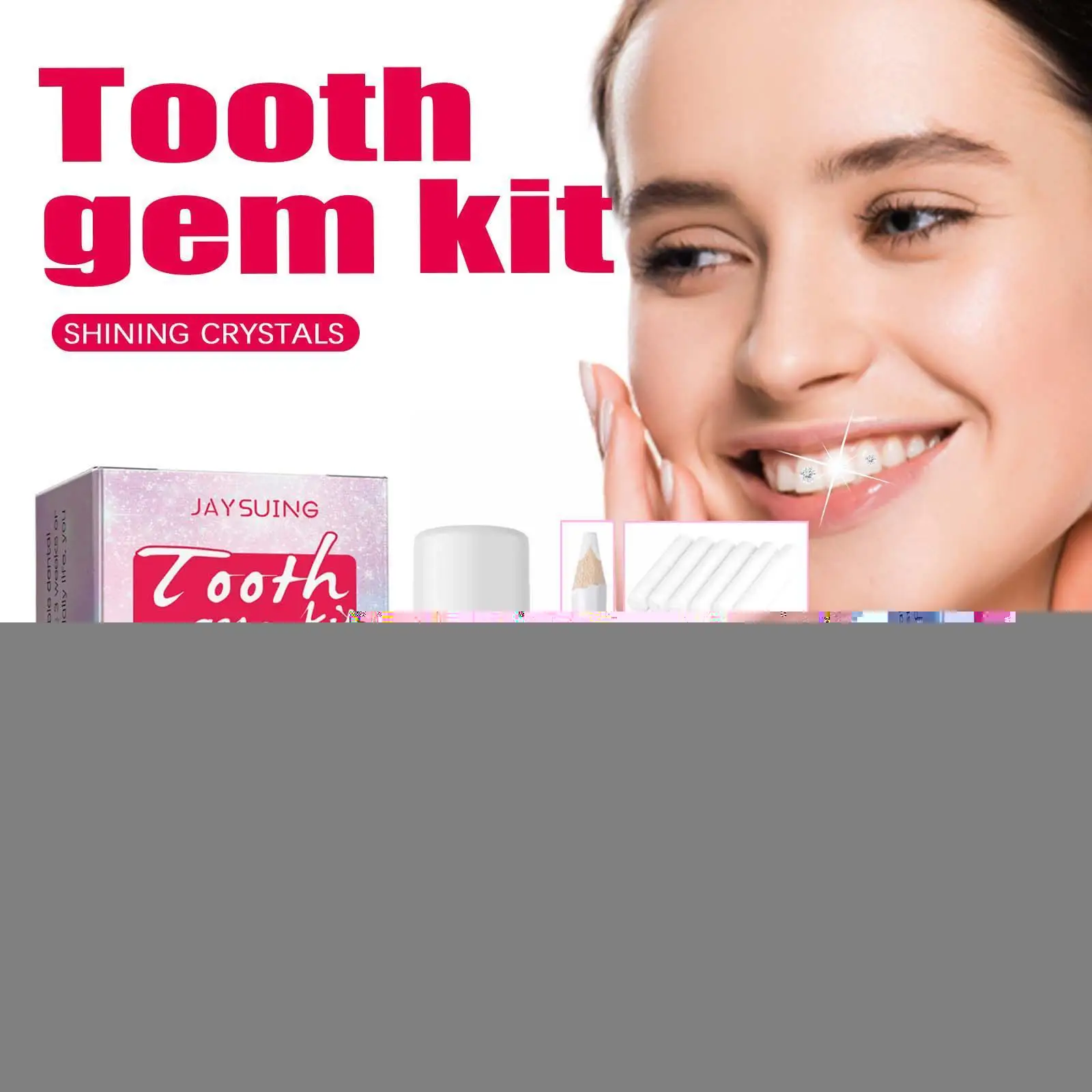 

Tooth Gem Set Easy To Remove Beautiful White Tooth Tooth Sturdy And Great Jewelry Decoration Professional Diy Jewelry Relia G7h9