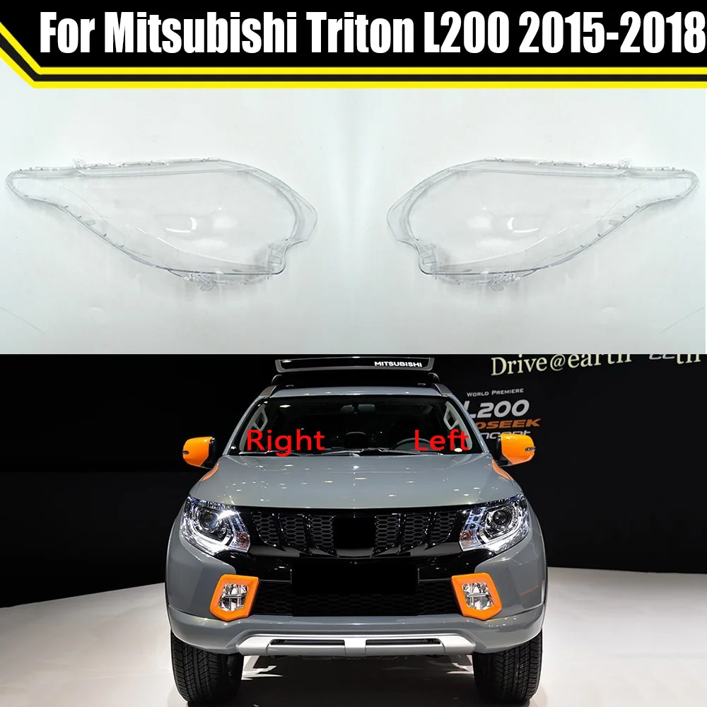 Car Headlight Cover Transparent Lampshade Shell For Mitsubishi Triton L200 2015 2016 2017 2018 Auto Glass Lens Lamp Light Case