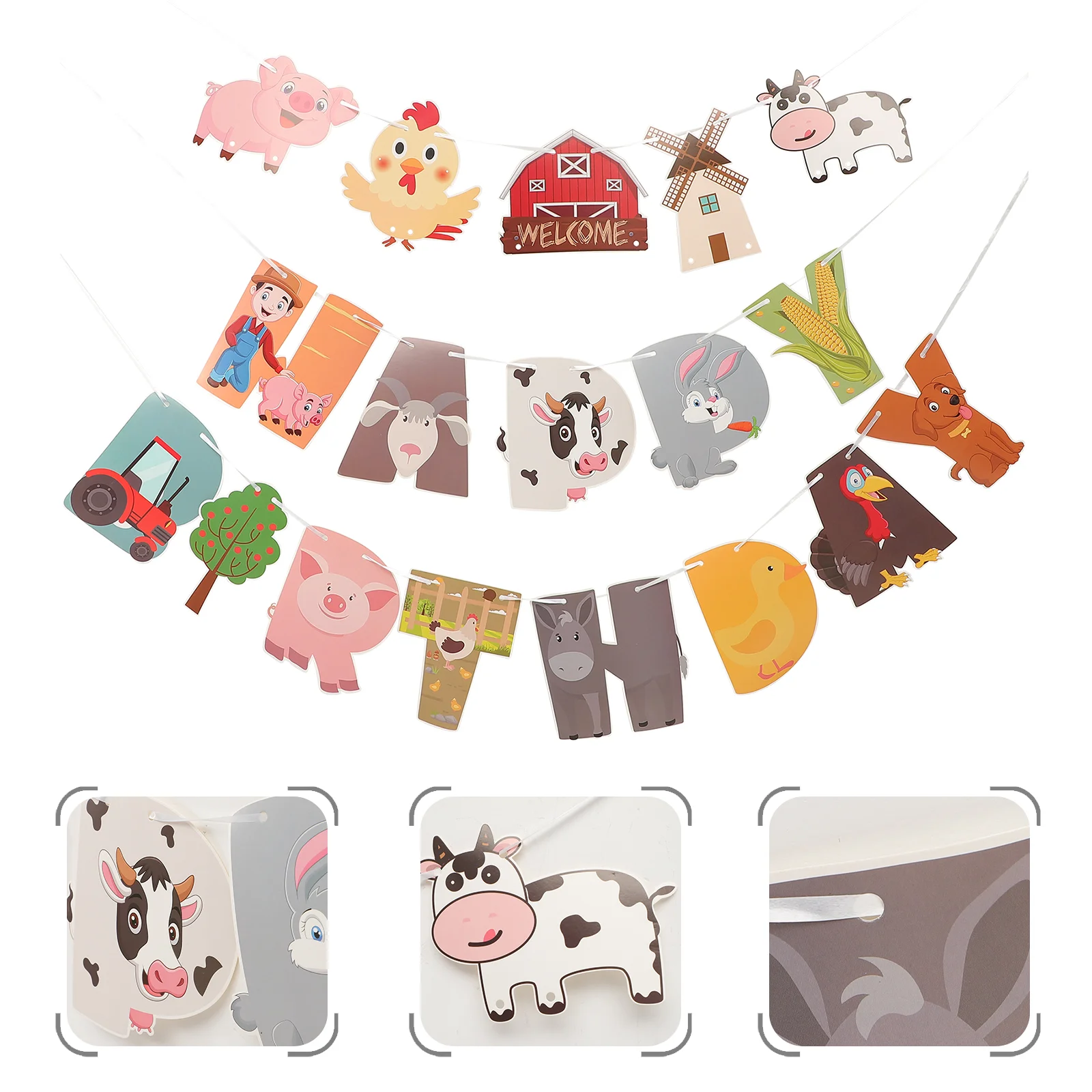 

Farm Theme Party Banner Animal Molding Cartoon Bunting Decoration Paper Hanging Banner for Birthday Party