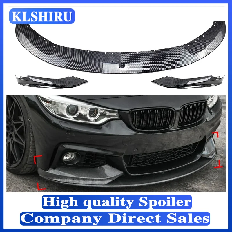 

Для BMW 4 серии F32 F33 F36 420i 430i 420d M440i 2014-2020 4 шт. передний бампер губа ABS глянцевый черный или углеродное волокно спойлер