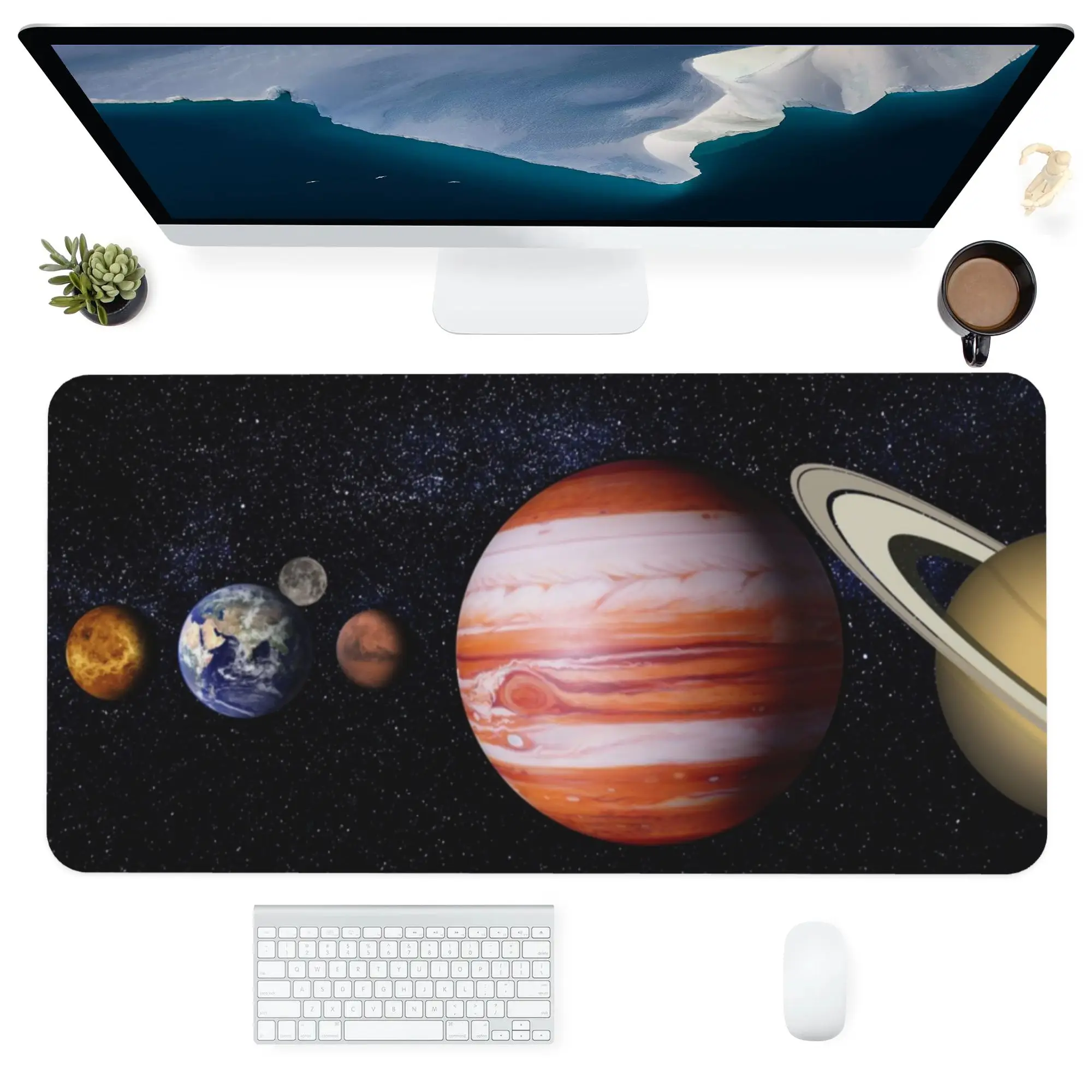 

Mouse Pad Computer Office Supplies Accessories Dustproof Large Customized Mats Desk Pads Planet Space Jupiter Saturn 400x900MM