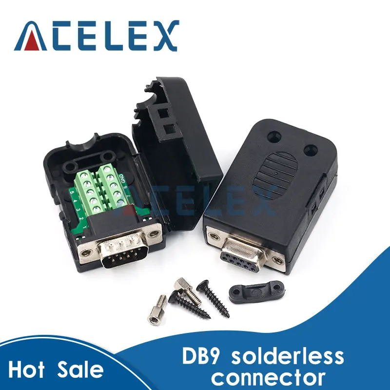 Соединитель DB9 COM, паяльная клемма DB9, разъем RS232 DB9, разъем D-SUB