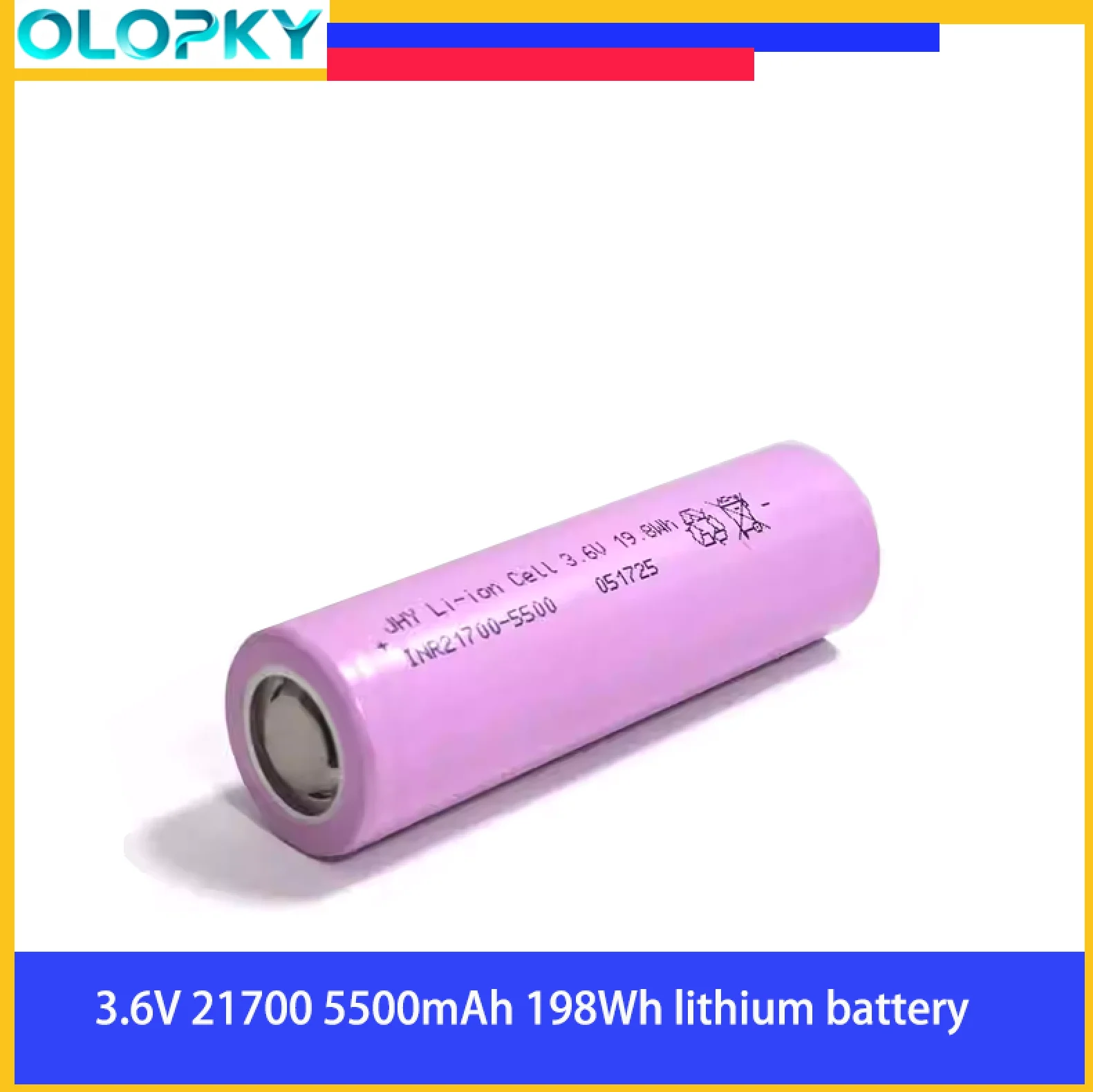 Фото Аккумулятор 3.6V-5500mAh 21700, перезаряжаемая литиевая батарея, подходит для налобных фонарей, бритв, электрических игрушек, электроинструментов. №4