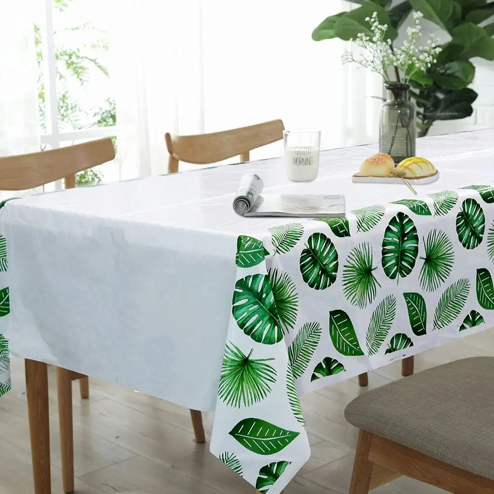 

Hawaiian Disposable Table Cover Tropical Palm Leaves Plastic Tablecloths Birthday Wedding Bachelor Party Decorations Table Cloth
