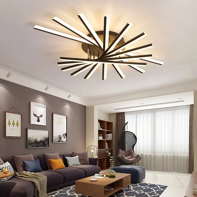 

Modern LED Chandeliers Indoor Lighting For Study Living Room Bedroom Lamps Gold/Black/White Lustre Lights fixtures Input 90-220V