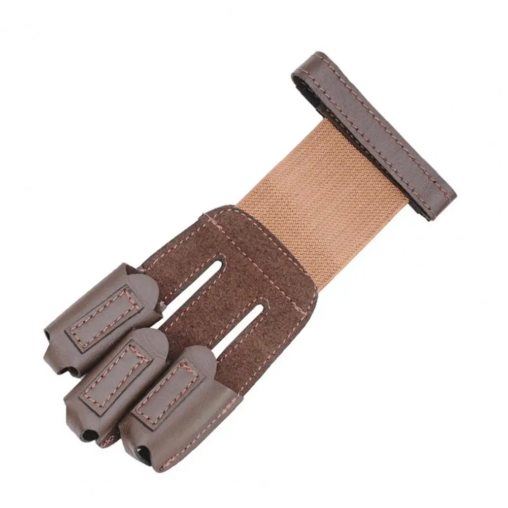 

Shooting Glove Adjustable Elasticity Hand Protection Faux Leather Three Finger Bow Hunting Archery Finger Guard Glove