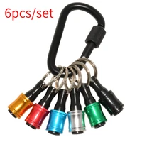 6pcs accessories with keychain aluminum alloy smooth screwdriver bits holder set quick release 14inch hex shank non slip