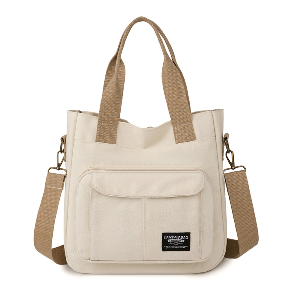 

Canvas Crossbody Bag Large Capacity Shoulder Bag Adjustable Strap Tote Bag Canvas Handbag for Office Travel Make Up Cosmetic Bag