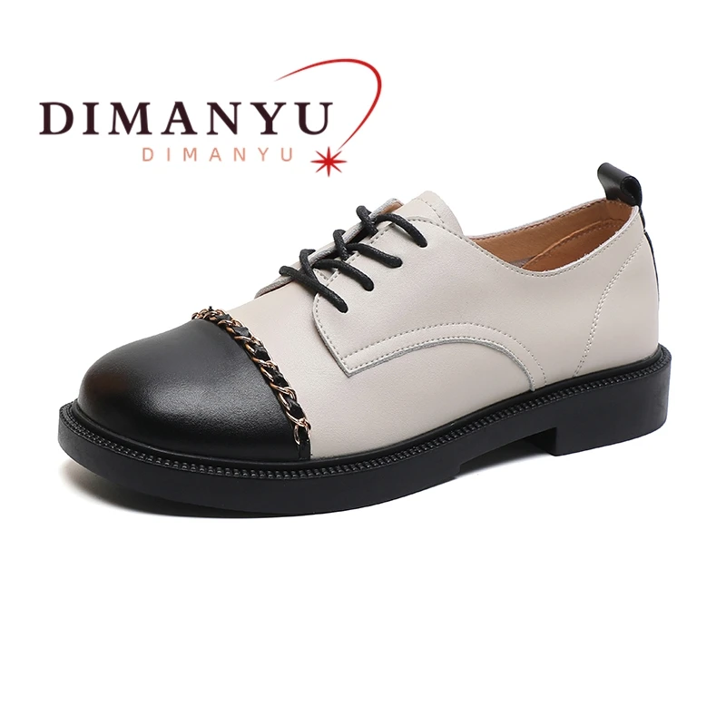 

DIMANYU Loafer Shoes Women 2023 New Lace-up Mary Jane Women Shoes Large Size Block Heel British Style Women's Shoes