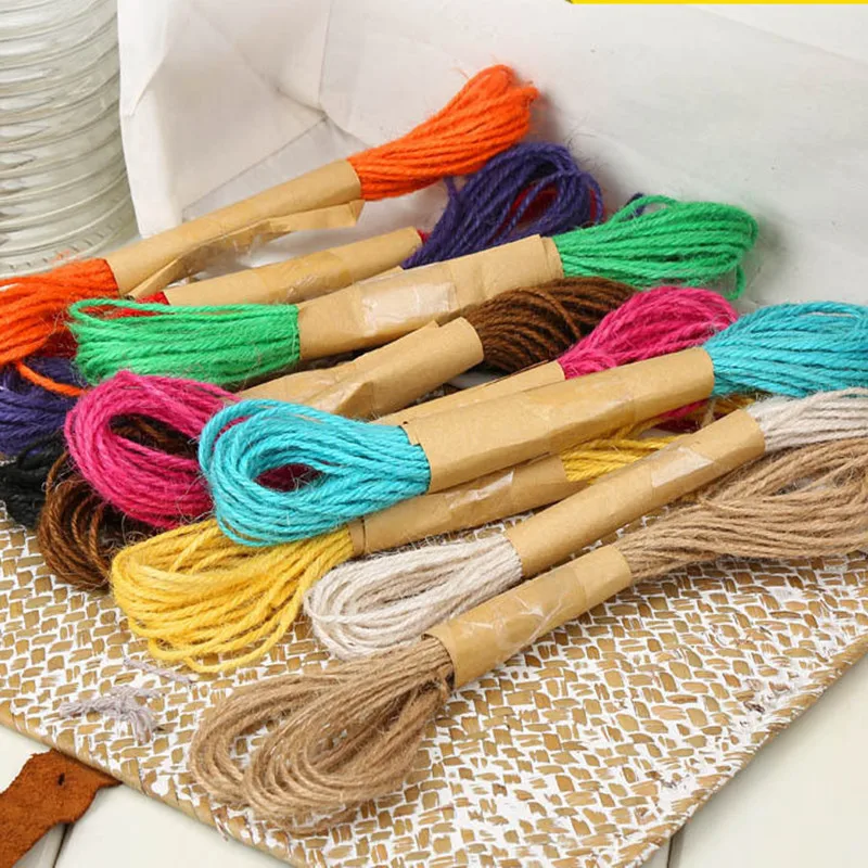 

1.5mm-2mm 10m Natural Jute Twine Cord Colorful Twine Rope Jute Rope for DIY Crafts Gift Wrapping Wedding Christmas Decoration