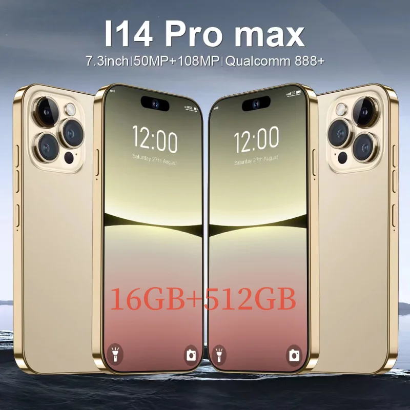 

i14 Pro Max Android Smartphone 7.3-inch Full Screen Face ID 16GB+1TB Global Edition Original 4G 5G Universal Mobile Phone