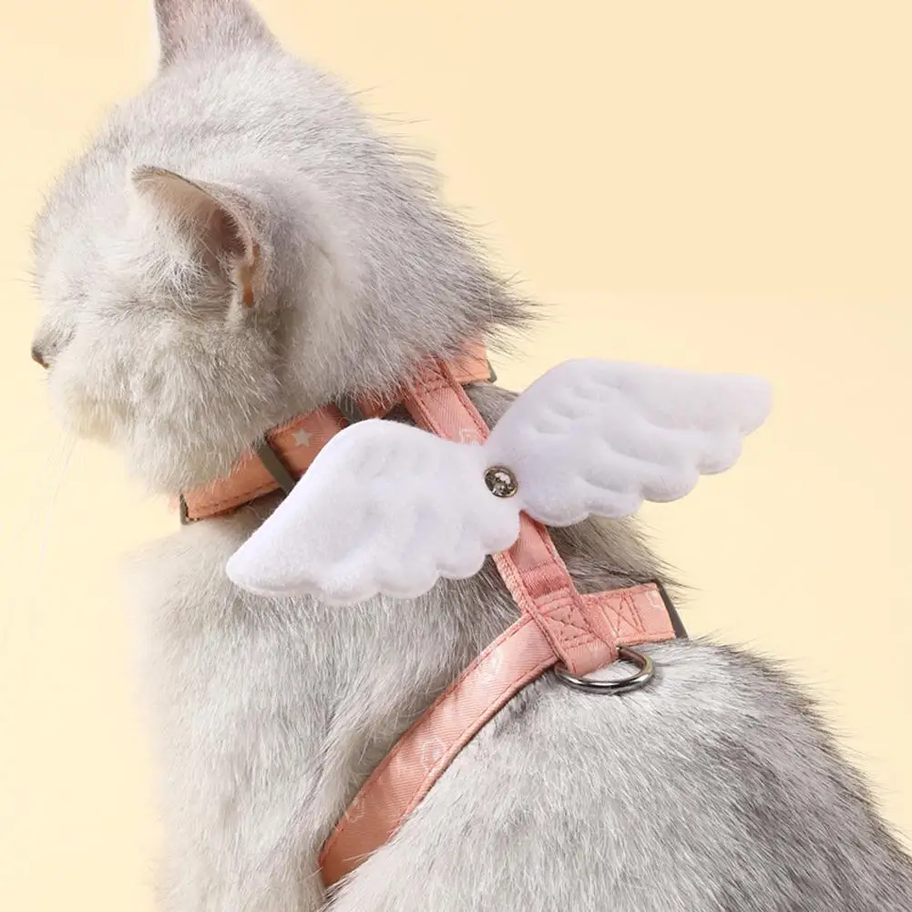 

【 New Arrivals 】Pet Chest Strap With Angel Wings Escape-proof Cat Harness Leash Set Kitten Accessories For Outdoor Walking