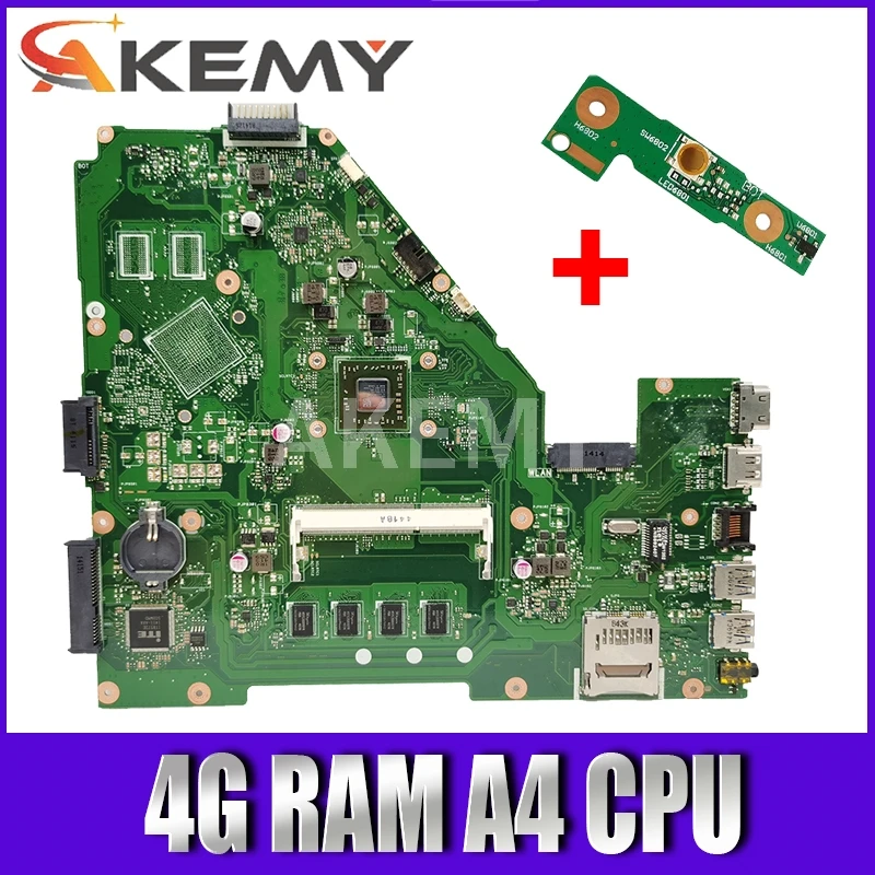 

Материнская плата X550EA для ноутбука Asus X550EA X550EP X550E X552E, протестированная оригинальная материнская плата 4 Гб ОЗУ, процессор A4