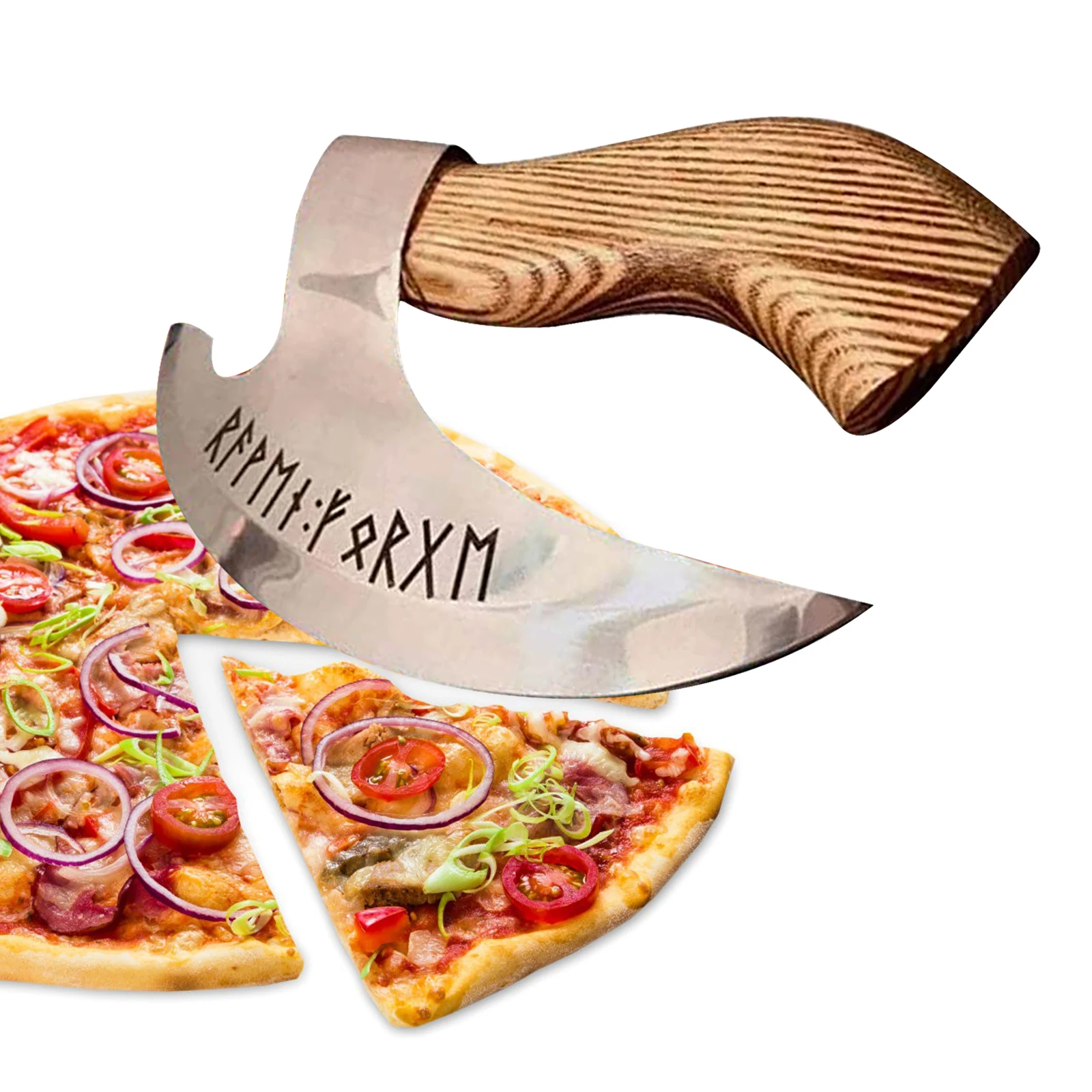 

Стальной топор для пиццы S/L, подлинный средневековый резак для пиццы, топор, подарок для пиццы, нож с деревянной ручкой, Новые кухонные инстр...