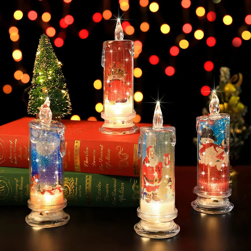 

Christmas Santa Claus Flameless Candles Snowman Christmas Themed LED Candles for Festival Gift Xmas Decorations Party supplies