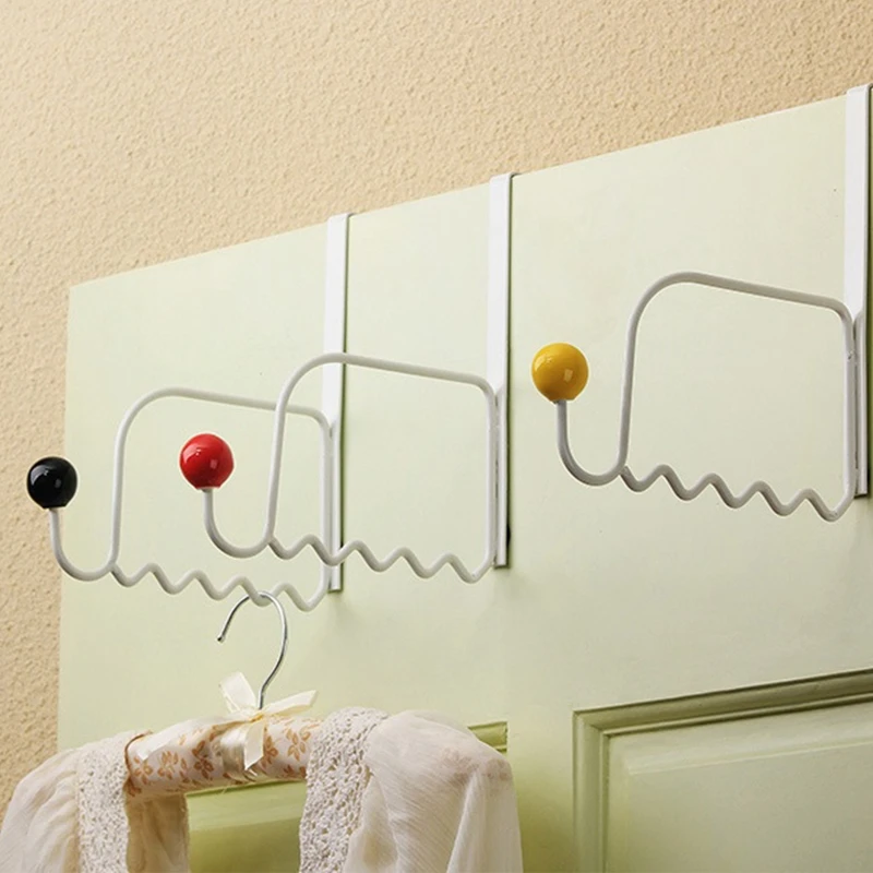 

3 Pcs Coat Storage Rack Over The Door Hooks Utensil Rack Bathroom Organizer for Hanging Key Towels Robes Brush Bag