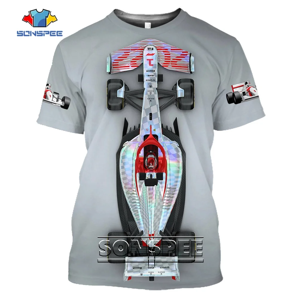 

SONSPEE Sport Car 3D Printed Casual T-shirts Men Women Formula Season Sportwear Punk Retro Hip-hop Champion Drivers Tops