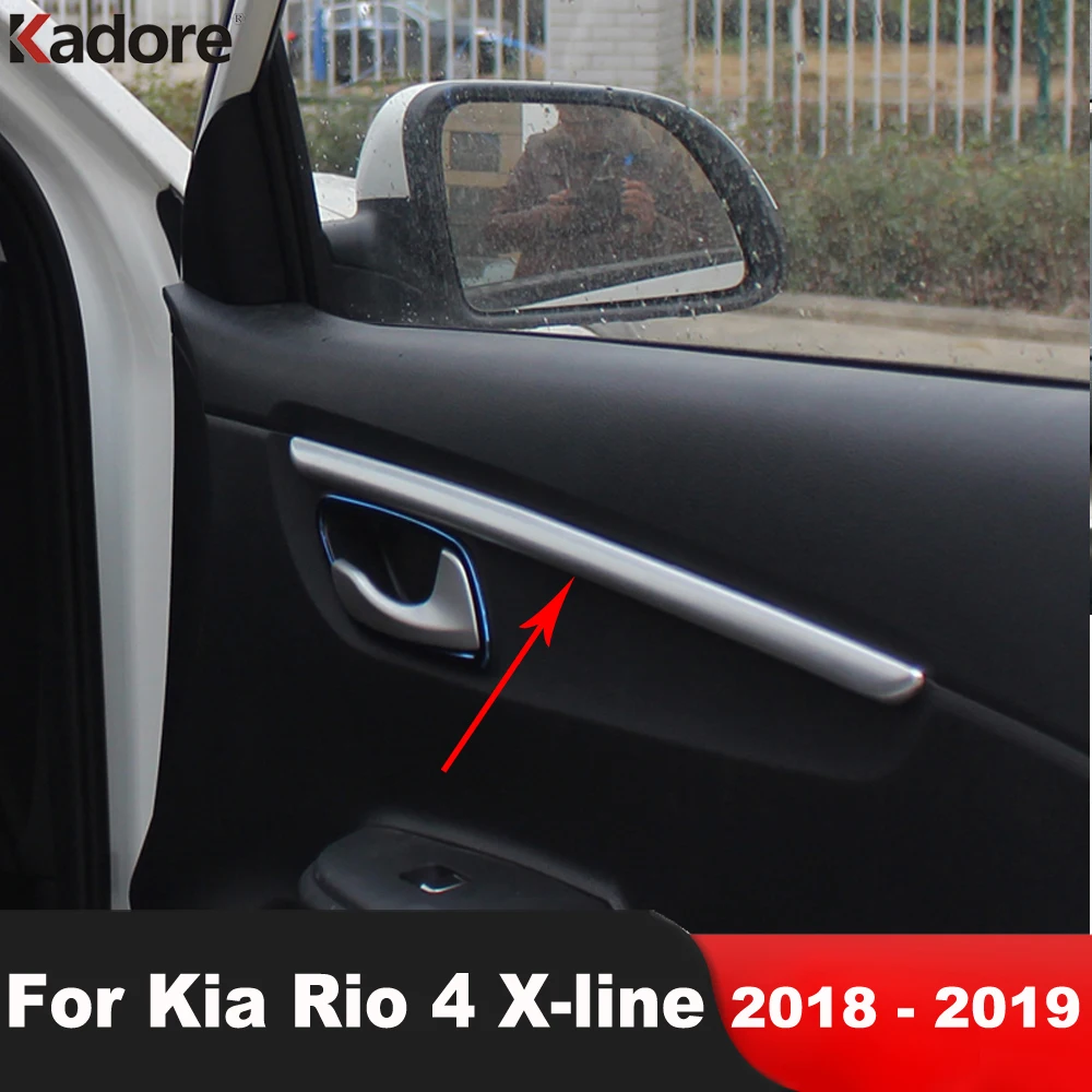 

4 шт., молдинги из нержавеющей стали для внутренней двери автомобиля Kia Rio 4 X-line 2018 2019