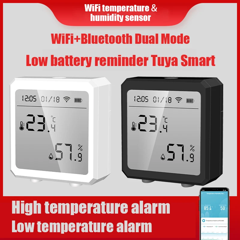 

Tuya Smart WIFI Temperature and Humidity Sensor Indoor Hygrometer Thermometer With LCD Display Support Alexa Google Assistant