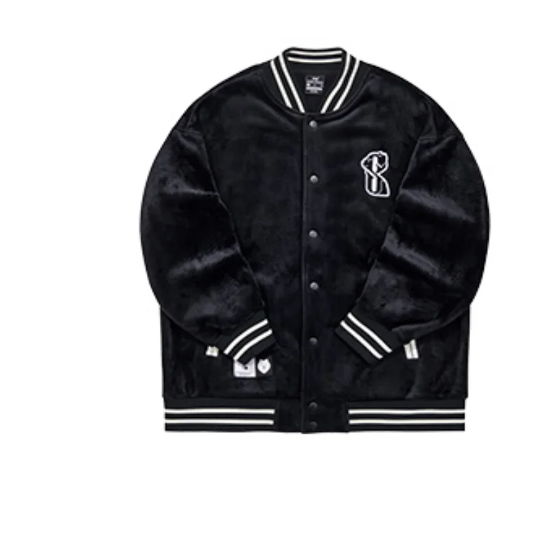 

361 Autumn and Winter Couple's warm cashmere cardigan baseball jacket women