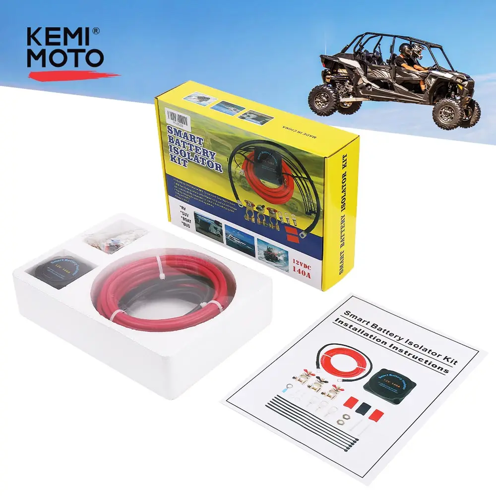 

Комплект изолятора с двумя аккумуляторами, 12 В, 140 а, с реле чувствительности напряжения для UTV, совместим с Polaris для лодок Artic Cat