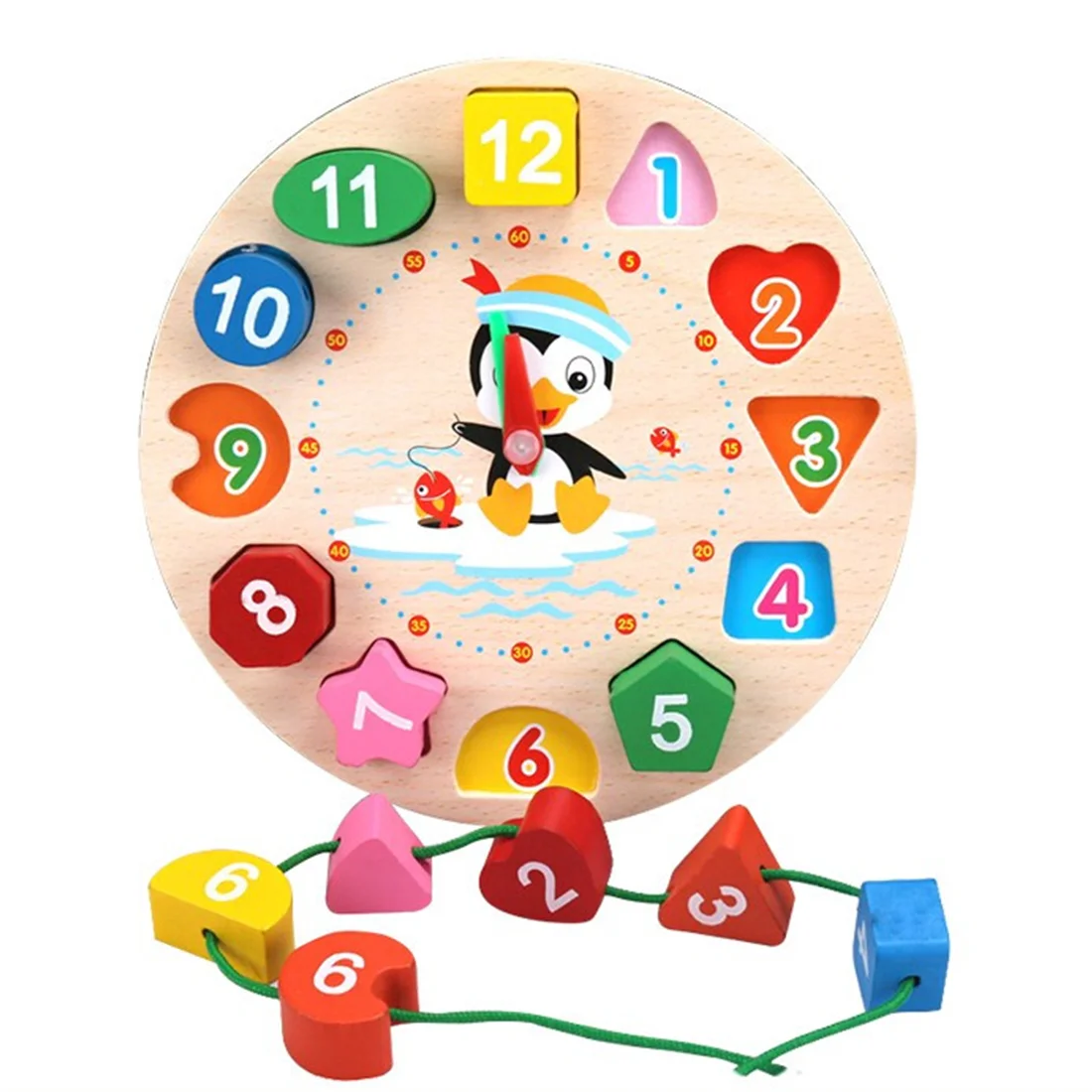 

Montessori Wooden Toys for Kids Geometry Digital Clock 3D Puzzles Animal Educational Throwing Darts Game Matching Children