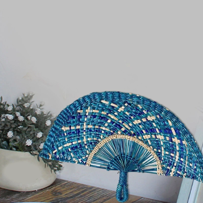 Натуральный соломенный вентилятор ручной работы для летнего охлаждающего