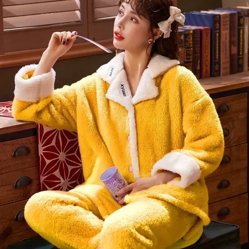 

Suits Sleepwear Winter Women Loung Night Pyjamas Pajamas Homewear Sets Long-sleeved Autumn Mujer Girl Pijama Pijamas Femme