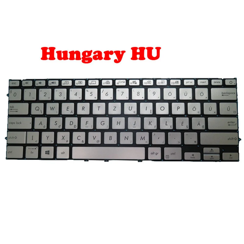 Клавиатура для ноутбука ASUS U4500FA U4500FAC U4500FL U4500FLC U4500FN серебристая без пленки с